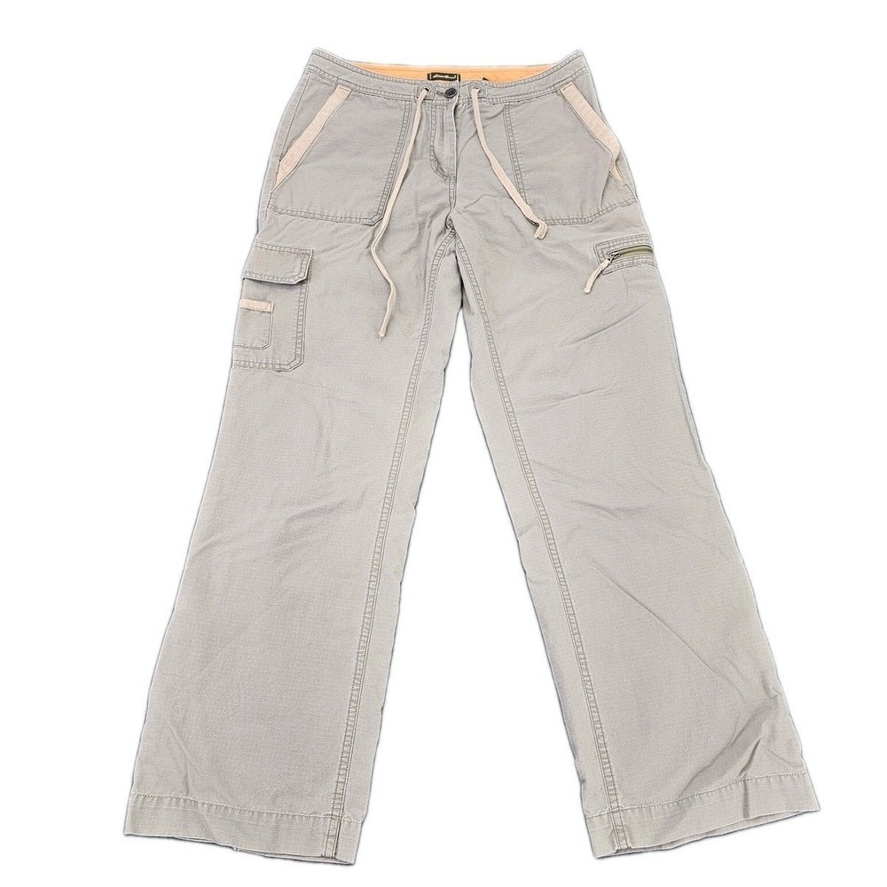 Vintage Eddie Bauer Cargo Pants 10 Fits 30x30 Tan 90s Y2K Roll Tab Hiking EUC